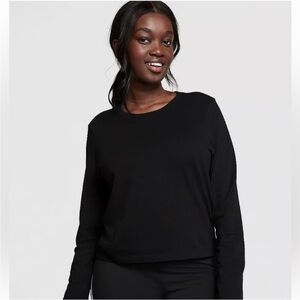 PINK Victoria’s Secret Black Cotton Long Sleeve Tee
